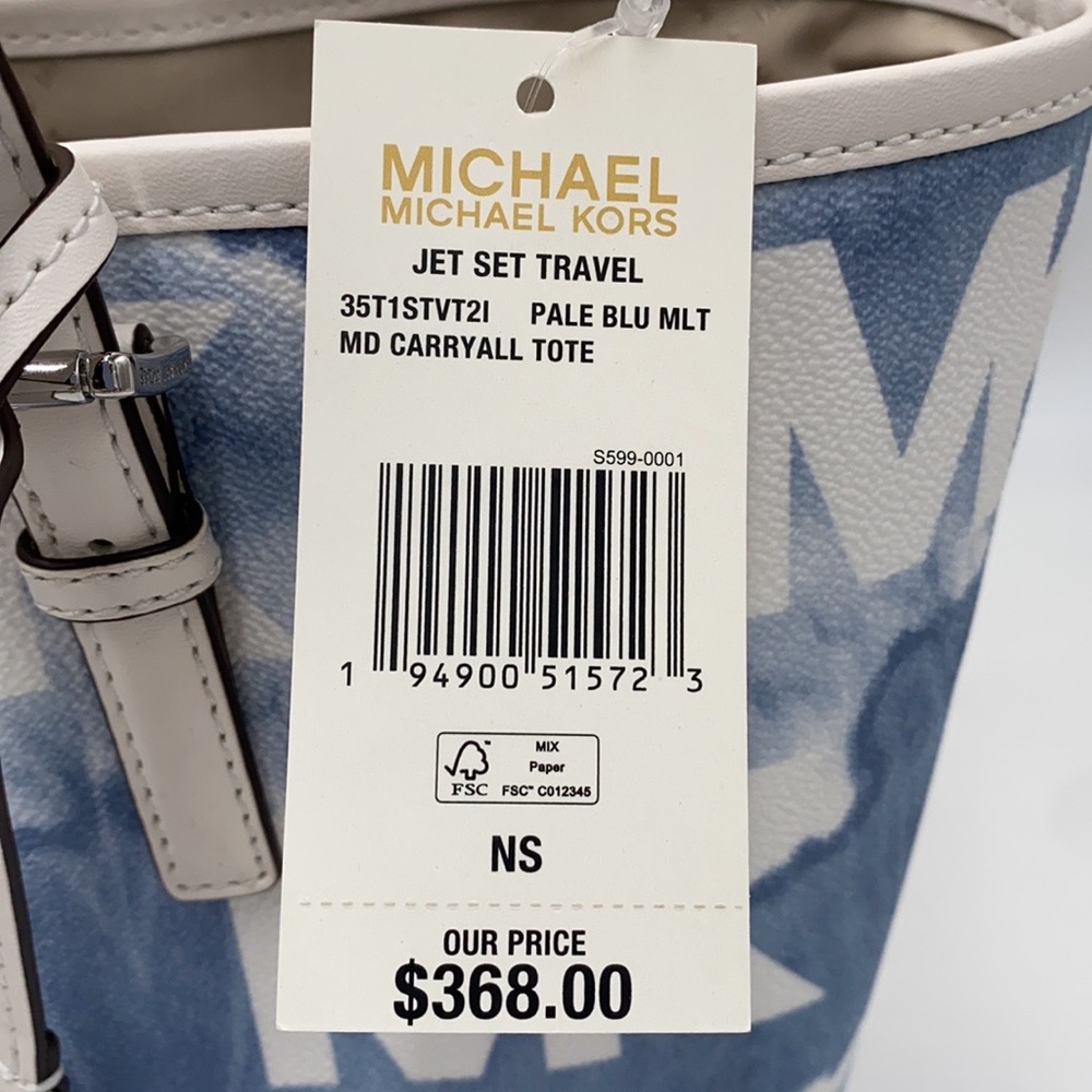 MICHAEL KORS MEDIUM SHIBORI PRINT LOGO TOTE BAG - Picture 16 of 16
